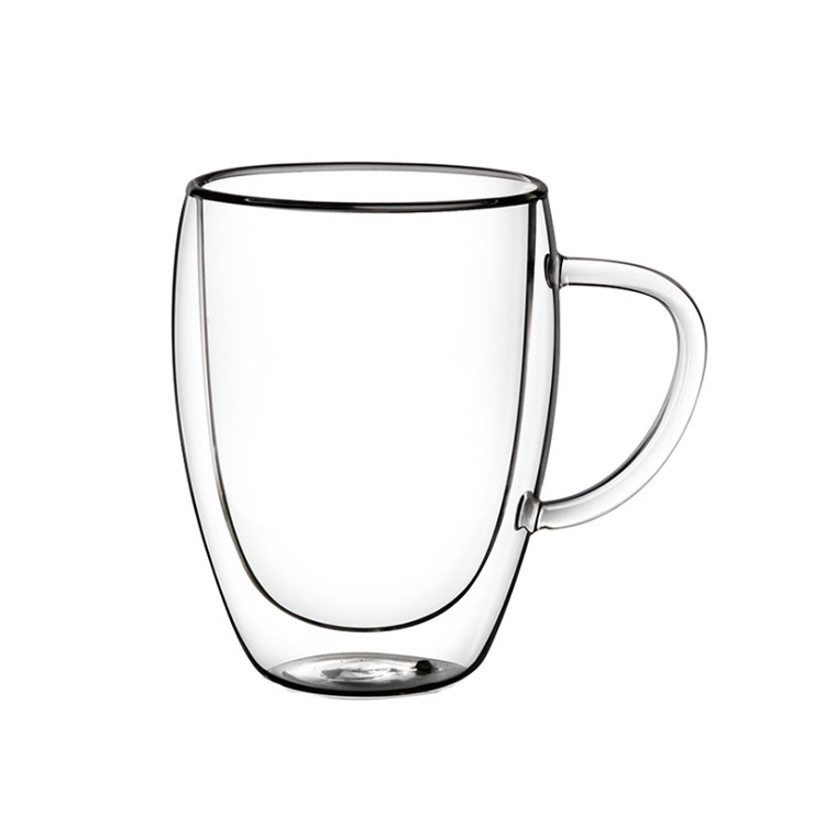Double Wall Clear Borosilicate Glass Coffee Mugs Cup